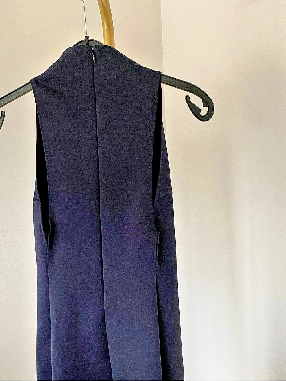 Mango Suit Navy Blue Jersey High Neck Sleeveless Midi Dress XS-S - Picture 6 of 9